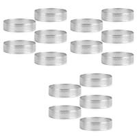 Perforated Tart Ring, 15Pcs 5Cm Perforated Cake Mousse Ring, DIY Round Tart Rings For Baking Dessert Ring