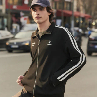【LE COQ SPORTIF 公雞】官方直營 運動基礎立領外套 男款-黑色-LKT61565