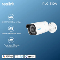 Reolink Outdoor Camera 8mp 4K PoE Human/Car Detection Infrared Night Vision Bullet Smart Home IP Surveillance Camera RLC-810A