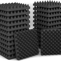 12Pcs 30*30*5cm Flame-retardant Sound-proofing Panel Studio Acoustic Cotton Sound Proofing Foam Sounds Treatment Wall Panels