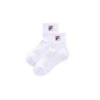FILA 基本款半毛巾短襪-白色 SCY-1004-WT