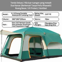 TENDA CAMPING 8 - 12 ORANG3.82.82MPORTABLE WATERPROOF CAMPING TENT / KEBUTUHAN SEMALAM YANG LIAR kap