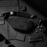 Culture Basic | Magma Prime Waistbag | Tas Selempang Pria  Waterproof | Tas Pinggang Hitam Polos Mul