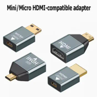 HDMI-compatible Female to Mini Male Adapter Monitor Notebook Projector Micro HD Connector Converter 4K@60hz Adapter