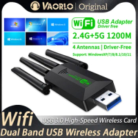 New Dual Band 2.4G+5Ghz 1200Mbps Wi-Fi Adapter 4 Antenna WiFi USB Dongle USB3.0 High-Speed Wireless Card Receiver For PC/Laptop