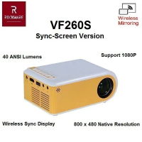 ROCKWARE VF260S WiFi Version - Super Mini Projector 40 ANSI Lumens