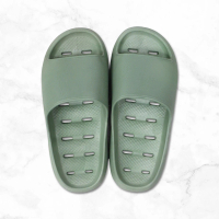 【寢室安居】EVA厚底排水拖鞋-36-37-草綠色(輕量/防滑止滑/室內拖鞋/浴室拖鞋)