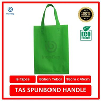 IndoBag - TAS SPUNBOND HANDLE MEREK INDOBAG 38x45 LUSINAN / WARNA HIJAU MUDA Tas Sembako