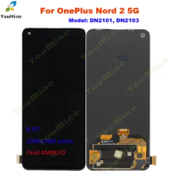 AMOLED For OnePlus Nord 2 LCD Screen Touch Panel Digitizer with Frame For Oneplus 1+ NORD2 5G DN2101 LCD For OnePlus Nord 2T LCD
