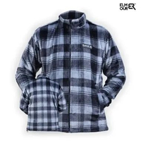Jaket Flanel Tebal Red Black Plaid sherpa tebal dan hangat L AbuHitam