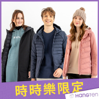 Hang Ten-恆溫多功能-再生代絨防潑水雙面穿長版連帽外套/羽絨外套-多款選