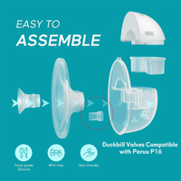 วาล์วเป็ด 4 ชิ้นทดแทน/วาล์วเป็ดที่เข้ากันได้กับเครื่องปั๊มนมแบบสวมใส่ Momcozy M5 / Paruu P16, ชิ้นส่