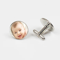 Handmade Personality Photo Family Cufflinks Photo Baby Child Dad Mom Brother Sister Grandparents Family Folding Private Custom