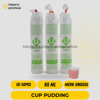 Cup Pudding Plastik Mini 65ML Merk Unggul Isi 50pcs / Cup Puding Jelly