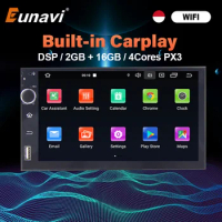 Eunavi DSP Android 10 Car Radio Multimedia Video Player Universal 2 Din Stereo Audio In Dash Tap Recorder GPS Navigation 2Din