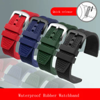 Waterproof Rubber Watchband 20 22mm Leisure Sports Watch Strap Suitable For Casio Silicone Bracelet Black Blue