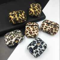 Leopard Print Furry Plush Earphones Case For AirPods 1 2 Bluetooth Case For AirPods Pro 2019 For AirPods 3 2021 Hard Cover