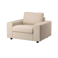 VIMLE 扶手椅, 有寬敞扶手/hallarp 米色, 115x98x83 公分
