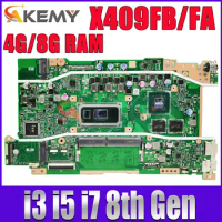 X409F Mainboard For ASUS X409FB X509FB X409FJ X409FL X509FL X409FA X509FA A409F F409F F509F A509F Laptop Motherboard I3 I5 I7 4G