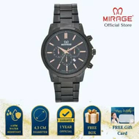 Mirage Jam Tangan Pria Analog 8789 M Full Black Original Stainless Plat Hitam