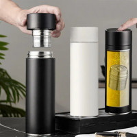 【DODER】316不鏽鋼保冷保溫瓶杯 磁吸茶水分離泡茶杯 戶外旅行隨行杯 環保杯/咖啡杯/水壺/水瓶(480ml)