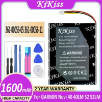 KiKiss Battery 361-00056-05 361-00056-11 1600mAh for GARMIN Nuvi 40 Nuvi40 40LM 56LMT 66LM 68LMT 52 52LM Batteries
