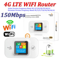 4G LTE Mobile WiFi Router 150Mbps Wireless Router Repeater Wireless Wifi Modem Wifi Hotspot with SIM Card Slot for Home Office