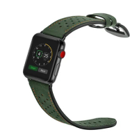 Dark Green Mens strap watch band for iwatch 5 watchband Leather, Viotoo Black bracelet For Apple watch series 5 4 3 40 44mm band