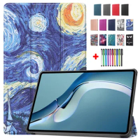 For Huawei MatePad Pro 12.6 inch 2021 WGR-W09 WGR-W19 WGR-AN19 Funda Slim Tri-Fold PC PU Leather Cover For Matepad Pro 12.6 Case