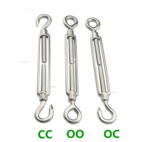 1 PCS M4 M5 M6 Stainless Steel 304 Adjust Chain Rigging Hooks &amp; Eye Turnbuckle Wire Rope Tension Device Line OC OO CC Type
