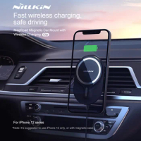 NILLKIN 10W QI Car Fast Wireless Magnetic Charging Pad For iPhone 12 Mini 12 Pro Max Adjustable Car Wireless Charger