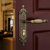 High Grade Pure Copper Door Lock Mute Security Door Locks Indoor Bedroom Door Handle Deadbolt Lockset Furniture Hardware