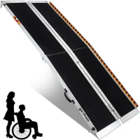 Portable Ramp 8FT, gardhom Foldable 8'L x 31.3" W Wheelchair Ramp Folding Handicap Ramp for Home Entry Threshold Doorways Steps
