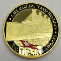 英國鐵達尼克號愛情紀念章 泰坦尼克號海洋之星金幣許愿硬幣收藏