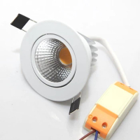 Free Shipping Dimmable 7W LED Downlight High Brightness LED COB Recessed Ceiling Lamps Warm White AC85-265V Indoor LED Lights
