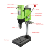 Mini Bench Drill Press Milling Machines Bench Drilling Machine Small Drilling Machine Work 220V 950W Wood Metal Electric Tools
