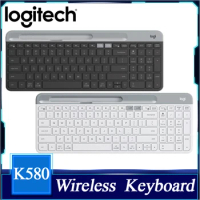 Logitech Original K580 2.4G Wireless Office Keyboard Ultra-thin Dual Mode Multi-Device for Cell Phone Computer Tablet Logitech