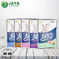 Life Cat Pouch Makanan Kucing Basah Salmon Adult,Life Cat
