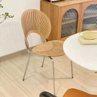 北歐輕奢貝殼椅太陽椅家用餐椅網紅創意簡約復古咖啡廳酒店椅 全館免運