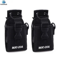 2PCS MSC-20A Walkie-Talkie Universal Nylon Pouch Bag Holster Carry Case for Baofeng Radio UV-5R UV-9R GT-3 UV82 TH-UV8000D MD380