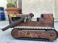 Vintage Tonka T-6 Bulldozer Pressed Steel 9" Orange 1970s