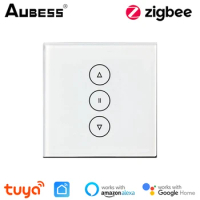 Tuya ZigBee Curtain Switch Roller Blinds Shutter Smart Switch EU Switch Works With Alexa Google Smart Life APP Control Switch