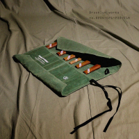 【BROOKLYN WORKS】露營刀具袋 橄欖綠&amp;棕色(多用途使用 營釘收納袋 刀叉收納袋 輕便攜帶)