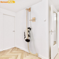 猫爬架顶天立地猫架实木猫咪攀爬架挂墙通天绳索大型梯猫跳台猫咪
