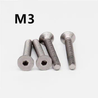 10PCS M3x4/5/6/8/10/12/15/18/20/50mm GB70.3 Titanium Screws TA2/GR2 Fastener Metric Titanium DIN7991 Countersunk head hex bolt