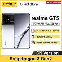 Realme GT5 5G Smartphone Snapdragon 8 Gen 2 6.74” FHD+ 144Hz 150W Supervooc 5240 mAh Main Camera 50MP NFC Cellphones