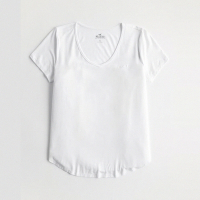 Hollister 海鷗 HCO 熱銷刺繡海鷗素面短袖T恤(女)-白色