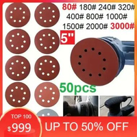Amplas Bulat Velcro Disc 5 Inch 5" 8 Lubang Paper Tempel Abrasive Sand Disc Mata Gerinda Grit P80/18