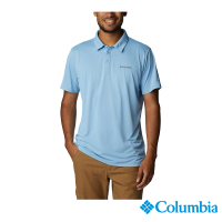 【Columbia 哥倫比亞 官方旗艦】男款-Columbia Hike™快排短袖POLO衫-藍色(UAE36140BL)