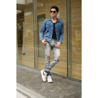 Weird Jeans - Vintage blue M18 - Celana Jeans Pria Skinny Slimfit Ripped Jeans Biru Nyaman